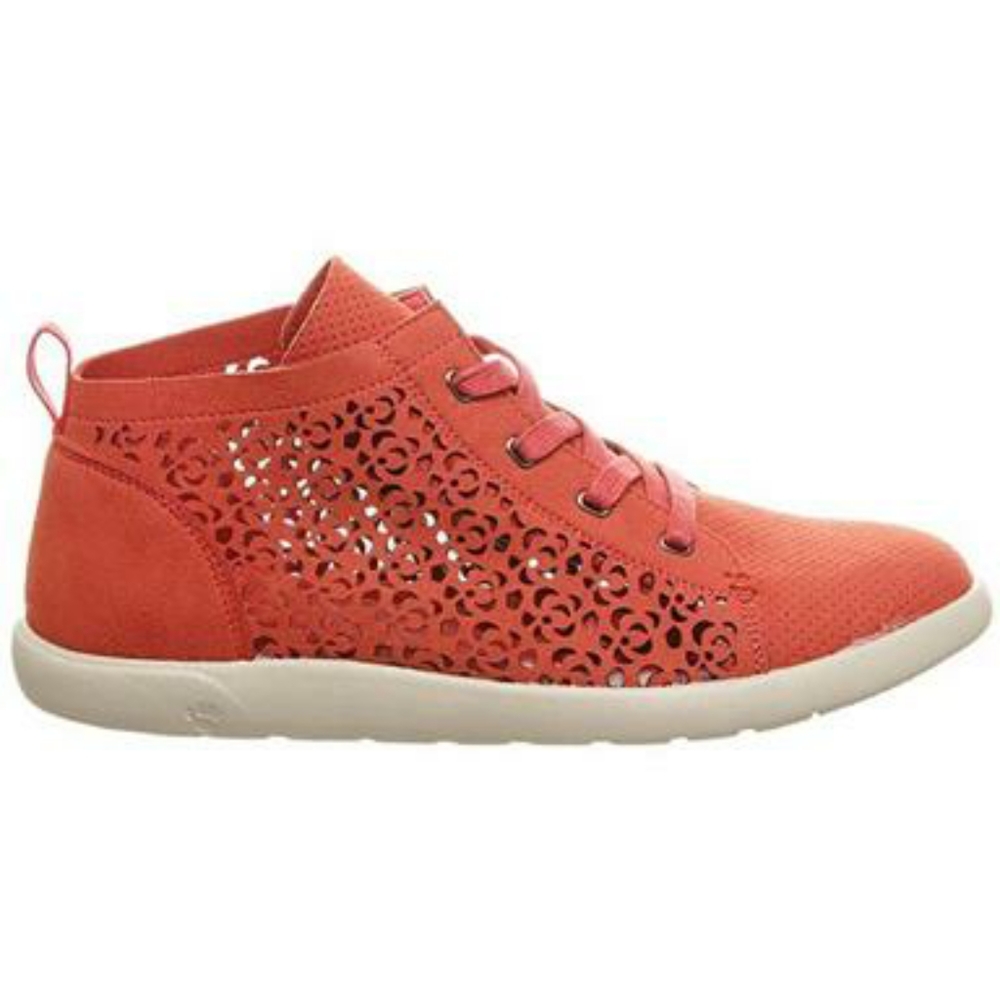 BEARPAW Rust Red/Orange Floral Cutout Sneakers